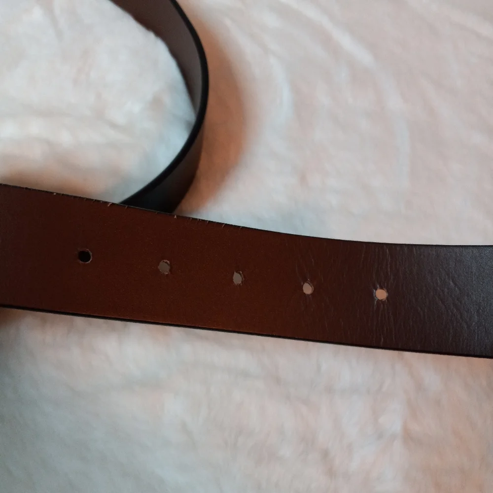 Timberland Reversible Black & Brown Cowhide Leather Gunmetal Buckle Belt